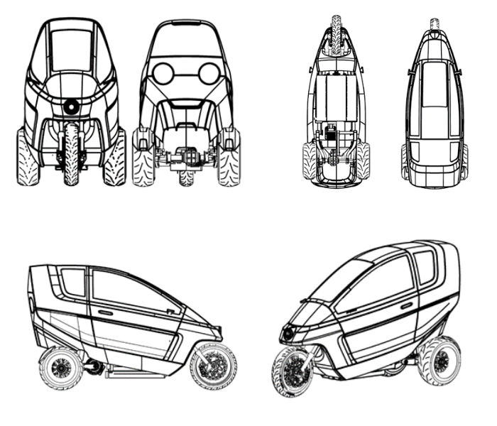 6 views of a Dash-CAE car, from EU design registration 008272892