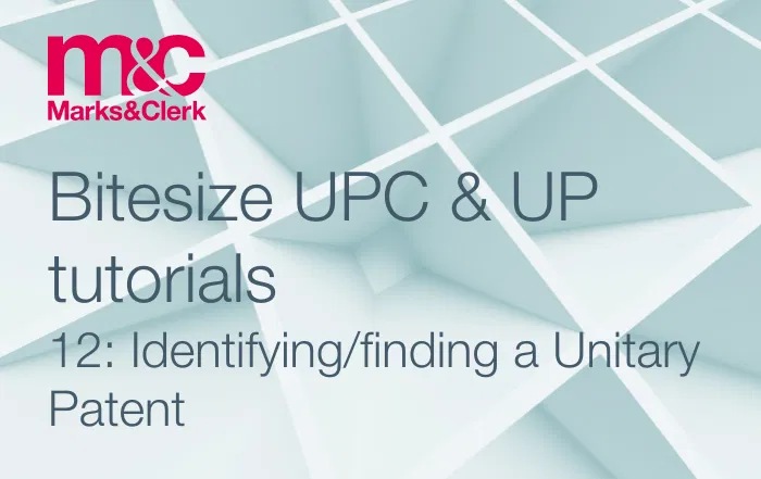 Bitesize UPC & UP tutorials 12: Identifying/finding a Unitary Patent